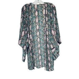 Buddy Love Python Multicolor Print Lightweight Sheer Kimono Cardigan Size Small